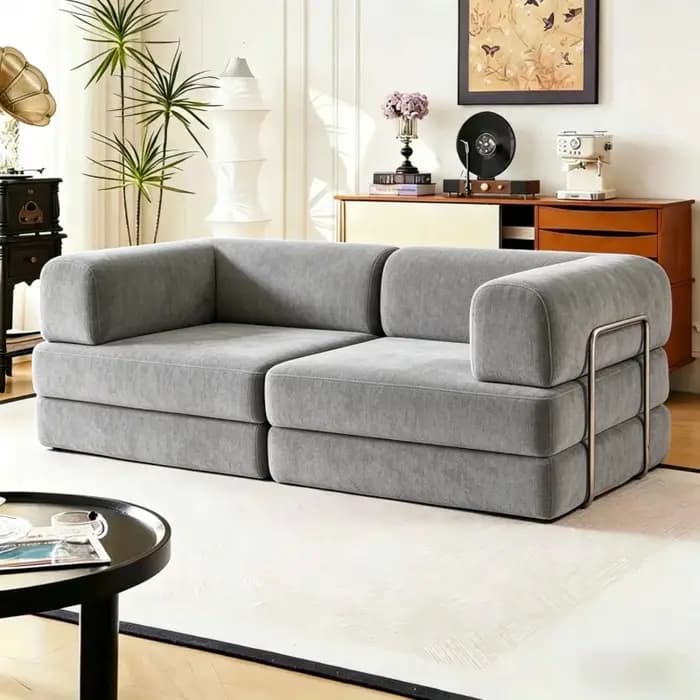 Canapé d'angle minimaliste de luxe sans structure