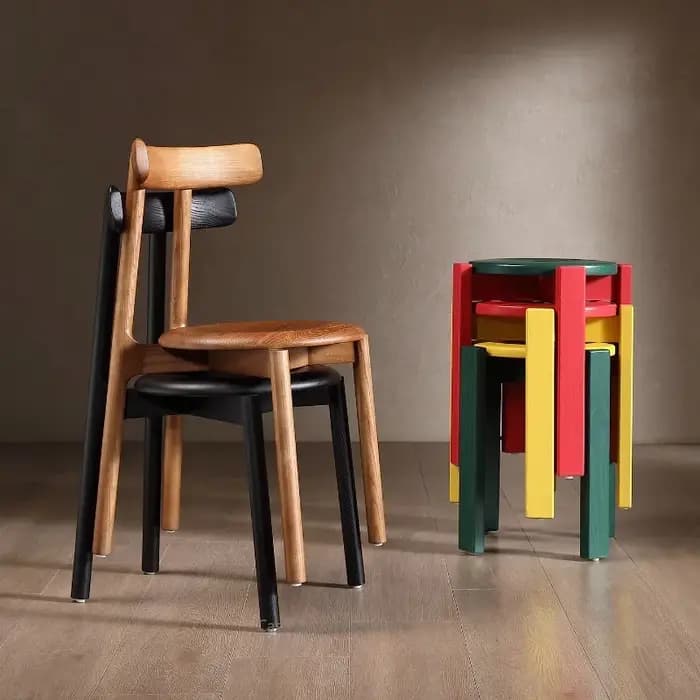 Chaise de salle à manger de luxe haut de gamme en bois massif de style médiéval