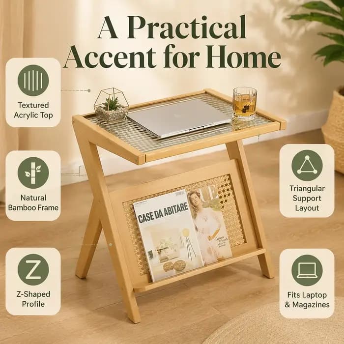 Table d'appoint en forme de Z