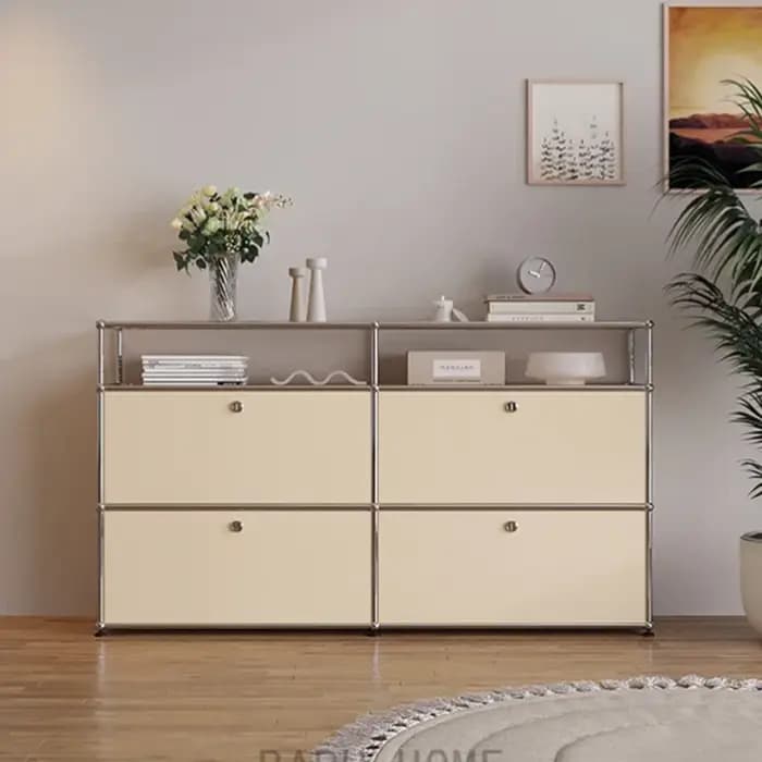 Meuble TV moderne en acier inoxydable