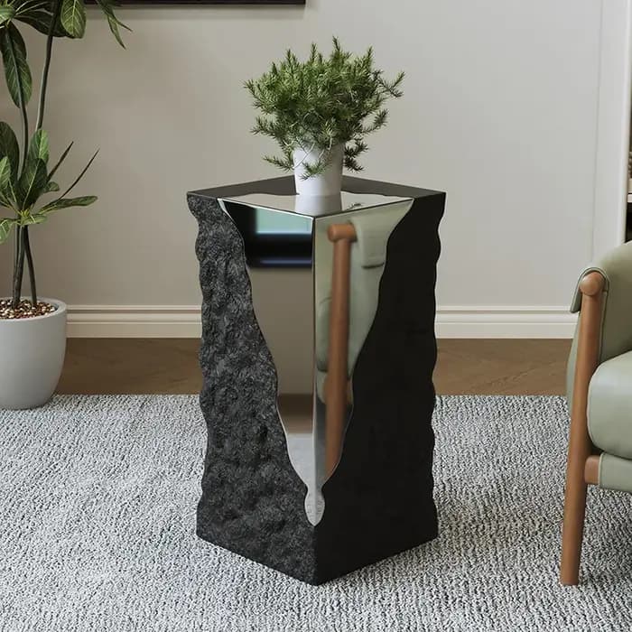 Table d'appoint pliante moderne en acier inoxydable