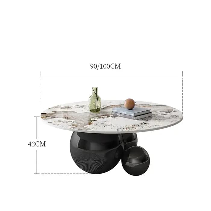 Table Basse Ronde en Acier Inoxydable