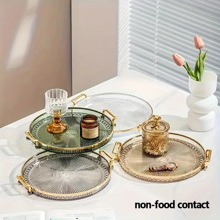 Plateau de rangement rond à Double oreille 1 pièce – Accent décoratif pour table basse