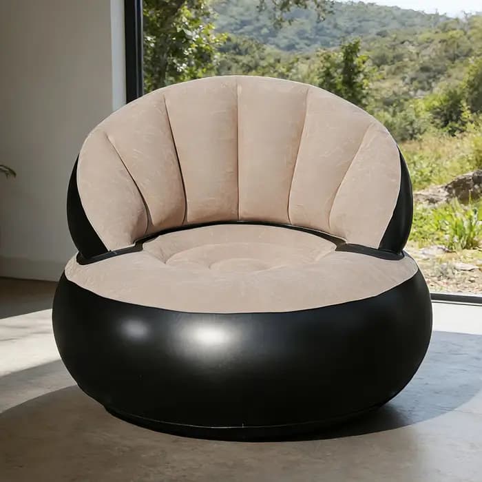 1PC Canapé gonflable en PVC épaissi, design ergonomique pour une expérience de siège confortable, canapé de jardin pliable en flocage