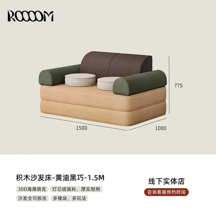 Canapé-lit modulaire sectionnel compressible convertible multifonctionnel pour salon et chambre