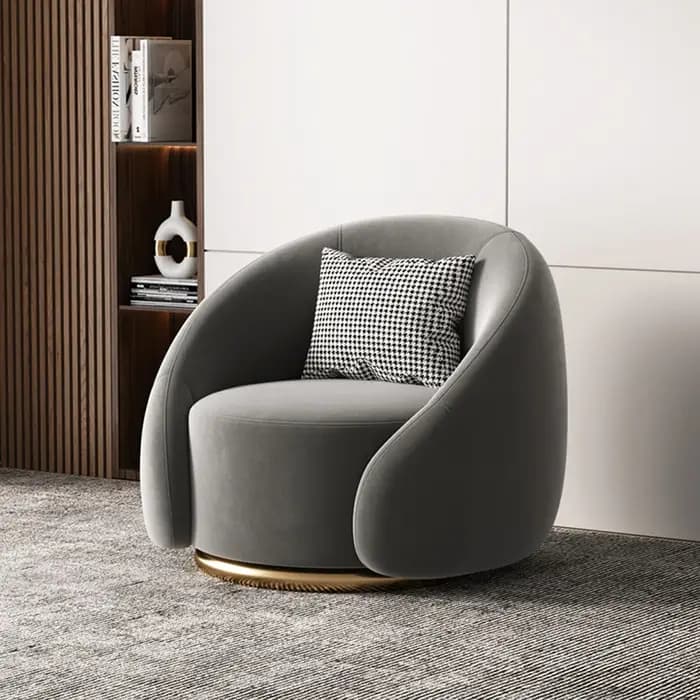 Fauteuil de salon confortable de style nordique avec support pour les coudes et soutien lombaire