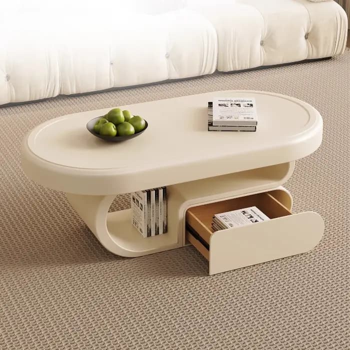 Table basse de rangement à couverture rigide