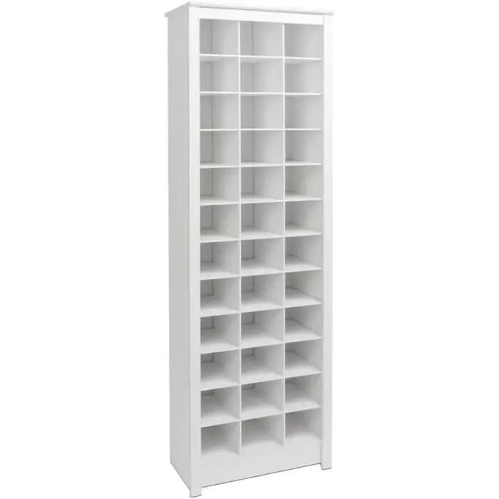 Armoire de rangement haute blanche, armoire à chaussures, meubles d'entrée avec 36 Cubbies à chaussu