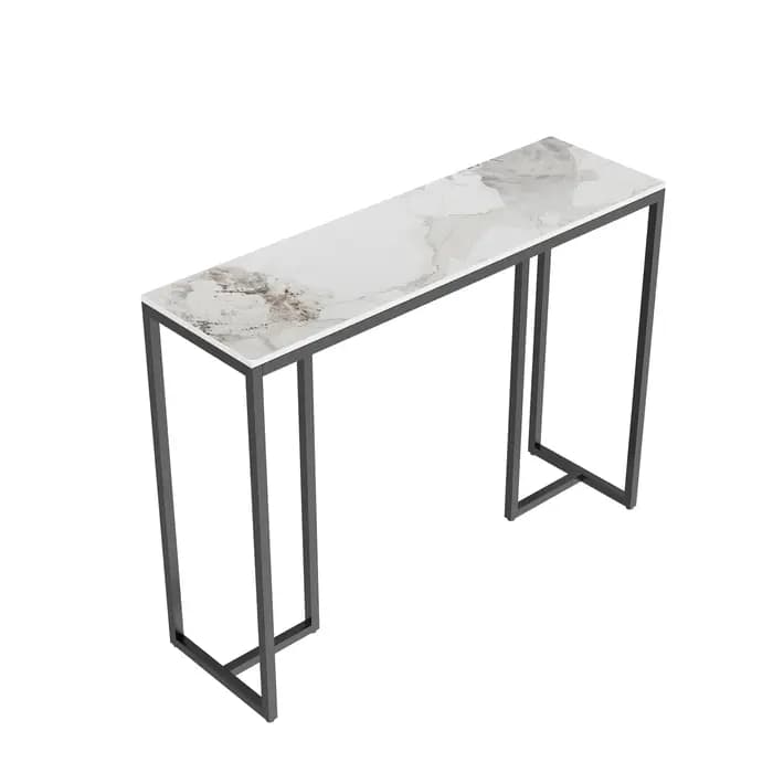 Table Console Moderne en Marbre avec Cadre D.lique