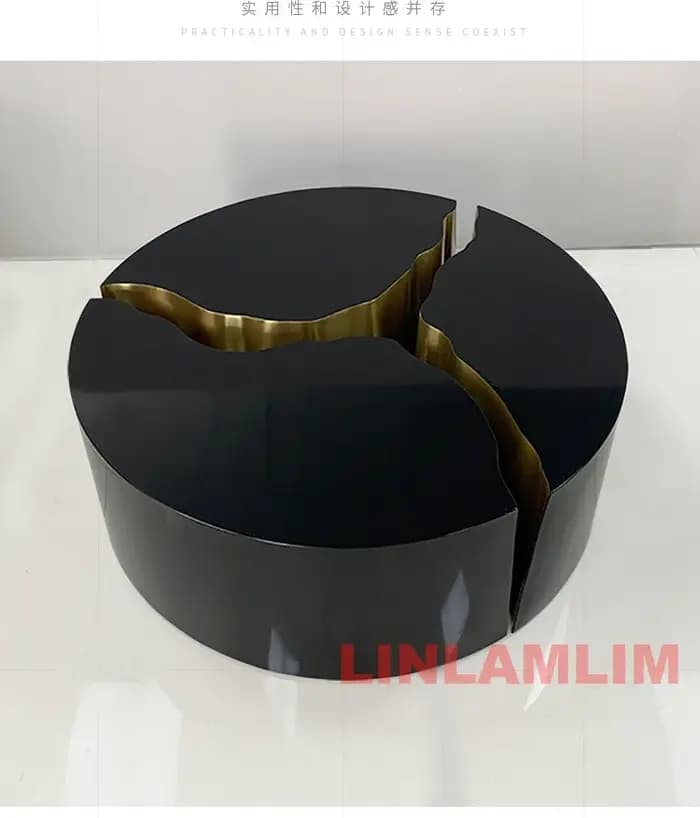 Ensemble de 3 tables basses modernes en acier inoxydable