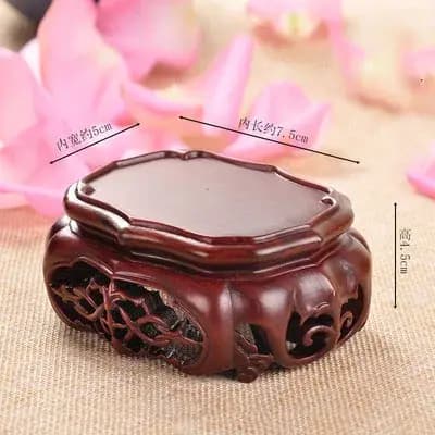 Présentoir en palissandre naturel – Socle en bois massif pour Vase, Pot de fleur, tasse à café/thé |