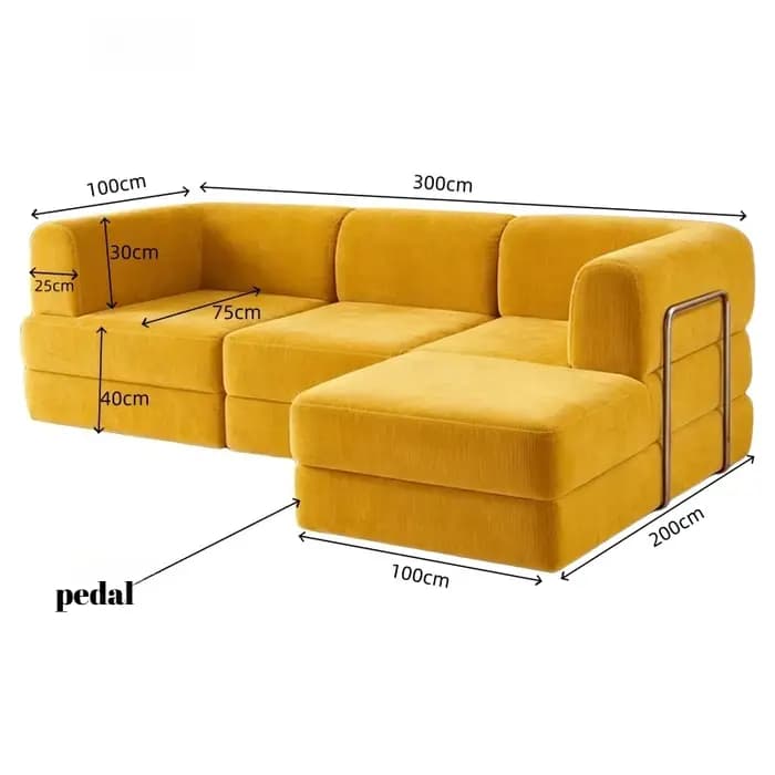 Canapé d'angle minimaliste de luxe sans structure