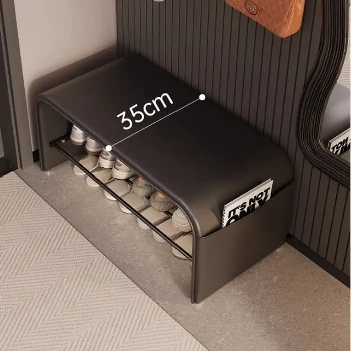  Banc d'entrée moderne avec rangement pour chaussures, siège de couloir rembourré, pouf de chambre