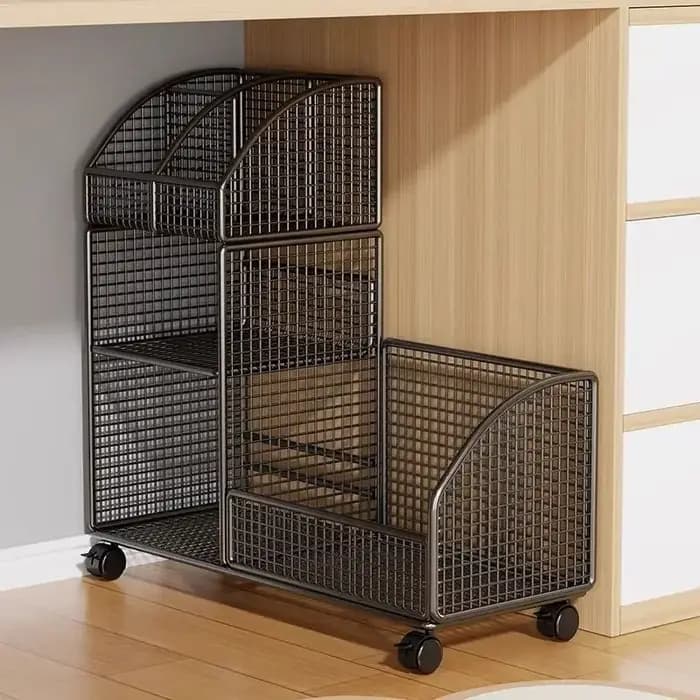 Bibliothèque de rangement multicouche, support de rangement de documents et de livres de bureau Mobile, grande bibliothèque de rangement latérale de bureau