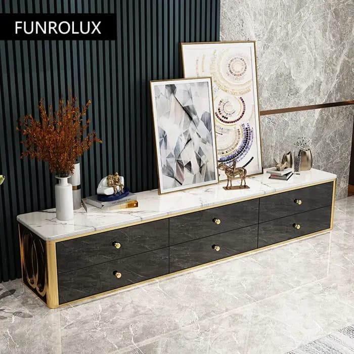 Meuble TV en marbre de style moderne