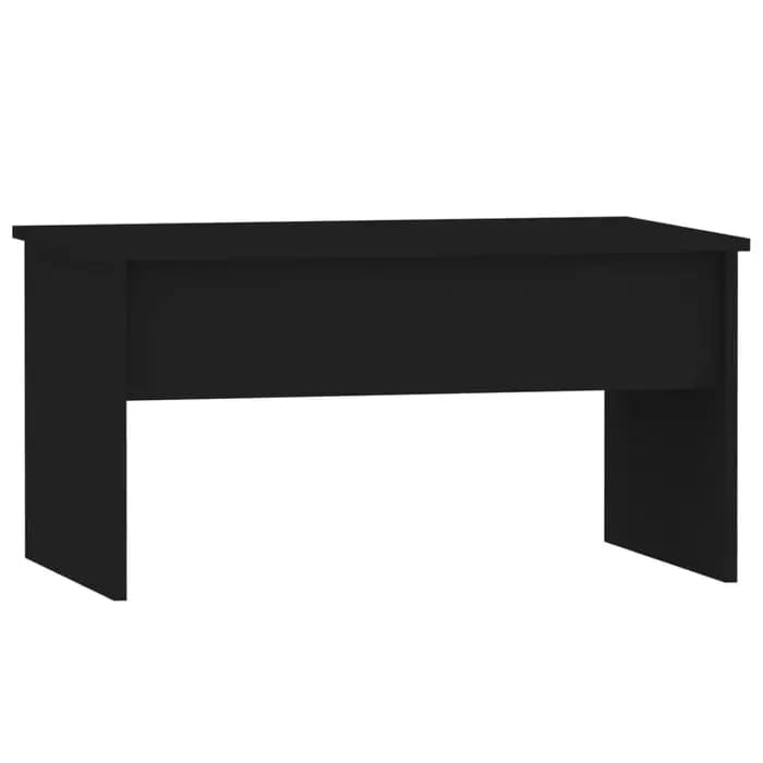 Table basse en bois d'ingénierie noir 31,5x19,9x16,3 pouces, moderne, pour intérieur, extérieur, jar
