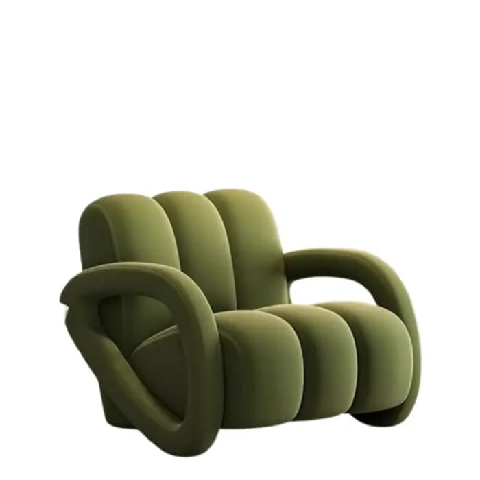 Velur vert chaise balcon tissu Support sectionnel