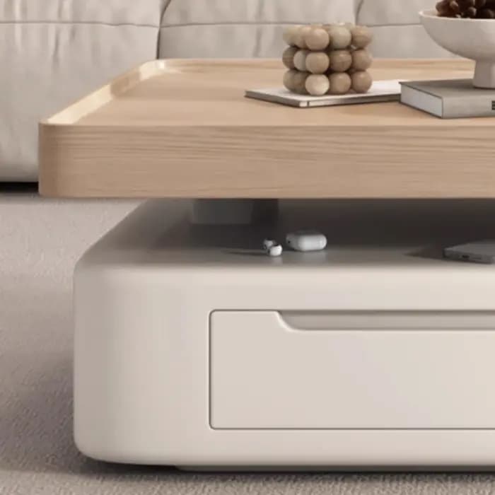 Table basse design nordique avec rangement