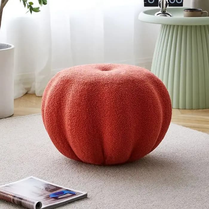 INS citrouille canapé tabouret bas maison Simple Teddy velours