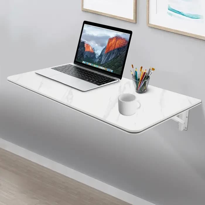 Table pliante murale de 31,5 × 15,75 pouces, table pliante suspendue pour la maison, le bureau, la s