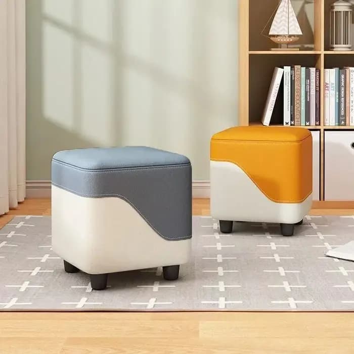 Petits tabourets carrés rembourrés confortables et doux, multi-usages pour salon, canapé, entrée, re