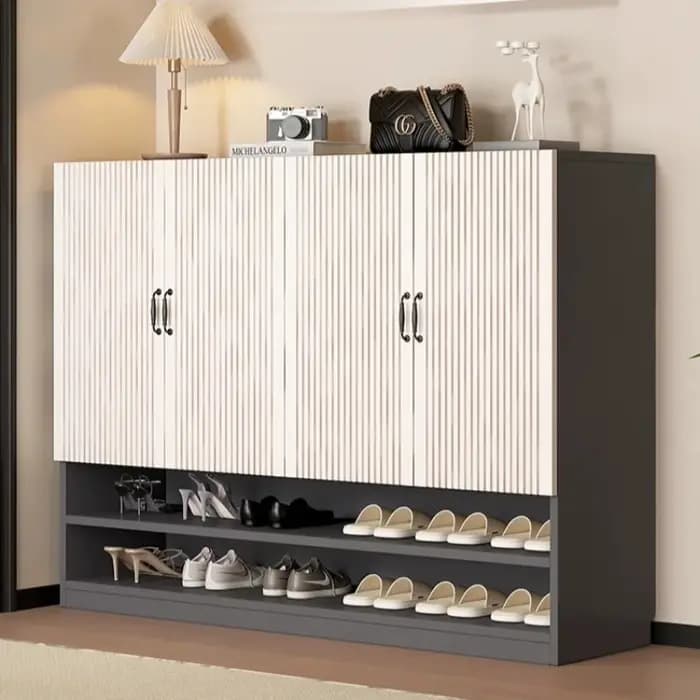 Meubles d'entrée : Armoires à chaussures verticales multi-niveaux multifonctionnelles pour le rangement intérieur du salon