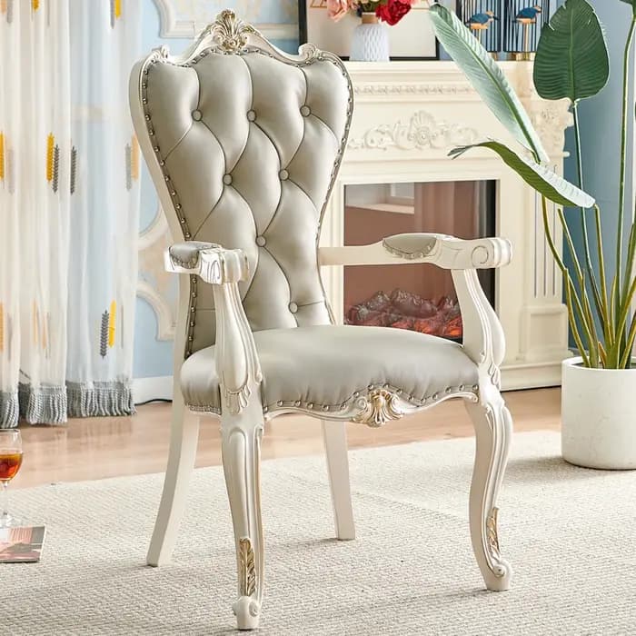 Chaise de salle à manger européenne en bois massif