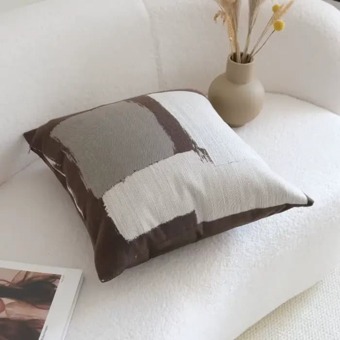Housse de coussin à rayures à carreaux