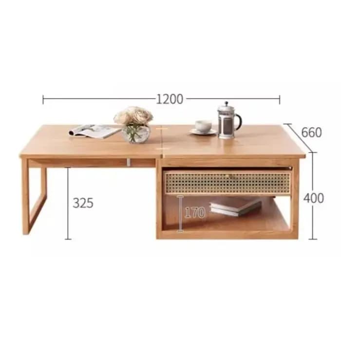 Table basse minimaliste claire affichage esthétique