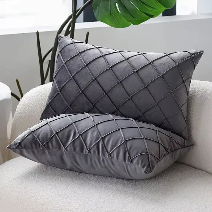 Housse de coussin grise pour canapé salon 30x50