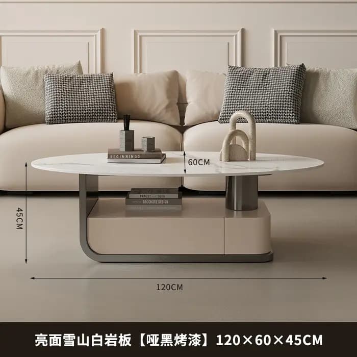 Table Basse ovale de luxe moderne, Design de beauté esthétique, Table Basse européenne Premium, meub