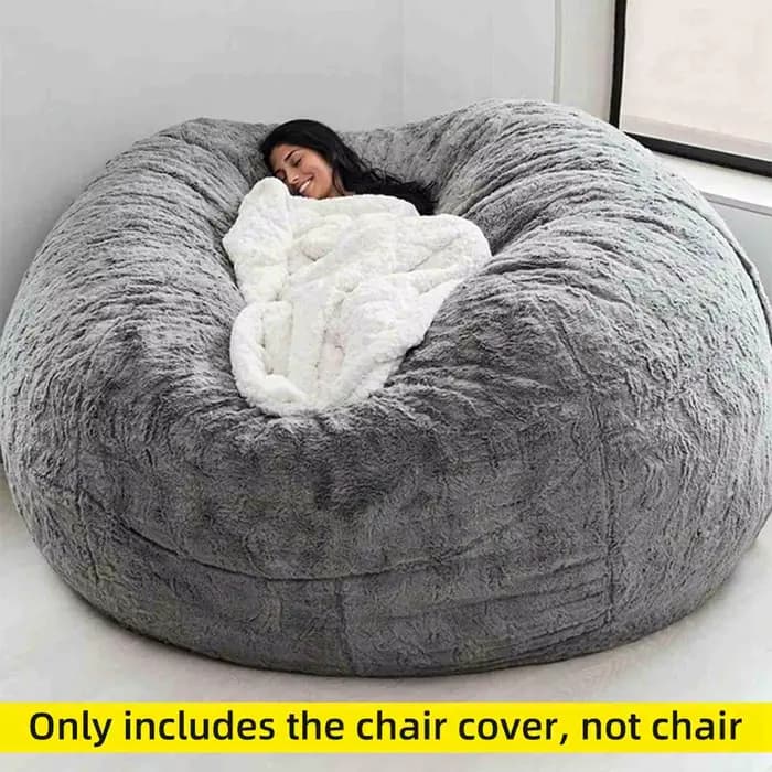 Pas de farci pouf gris chaise sacs de haricots géants Pouf canapé-lit bouffée Futon siège de chambre