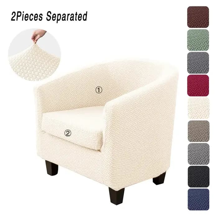 2 pièces/ensemble housse de chaise de Club extensible couleur unie