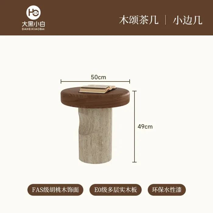 Tables basses rondes en bois, style vintage, pour salon, meubles de style farmhouse, Tavolino Da Sal