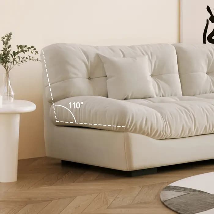 Canapé en tissu de velours sablé pour salon, canapé sectionnel moelleux, causeuse minimaliste modern