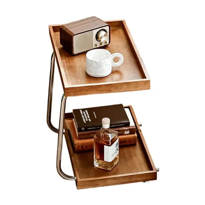 Table d'appoint de canapé rétro en bois