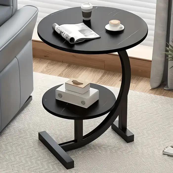 Table basse ronde de luxe en bois massif