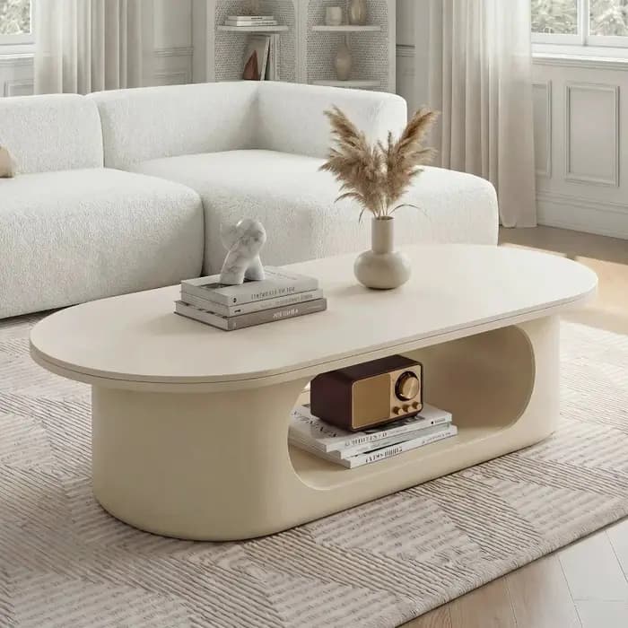 Tables basses de salon modernes ovales de style Japandi avec rangement, tables basses classiques à motif floral, Mesa De Centro, meubles de salon