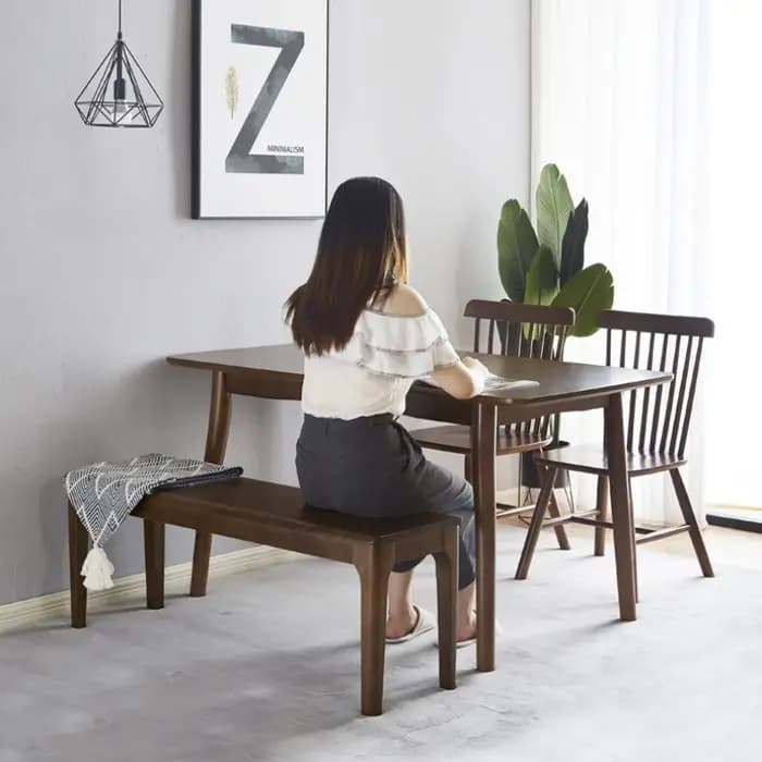 Banc en bois massif, banc de chevet, banc simple et moderne pour changer de chaussures, tabouret rectangulaire nordique pour table à manger domestique