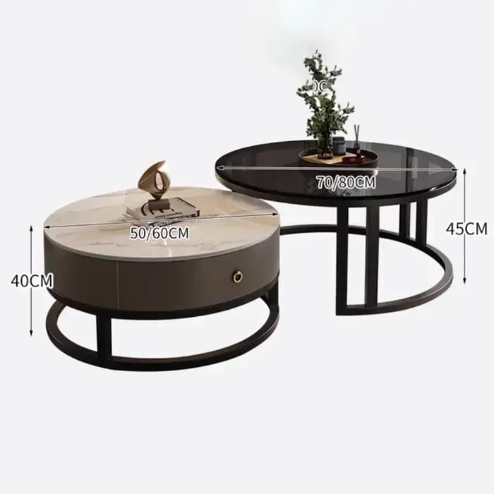 Tables basses rondes uniques imperméables modernes simples Tables basses en métal organisateur esthé
