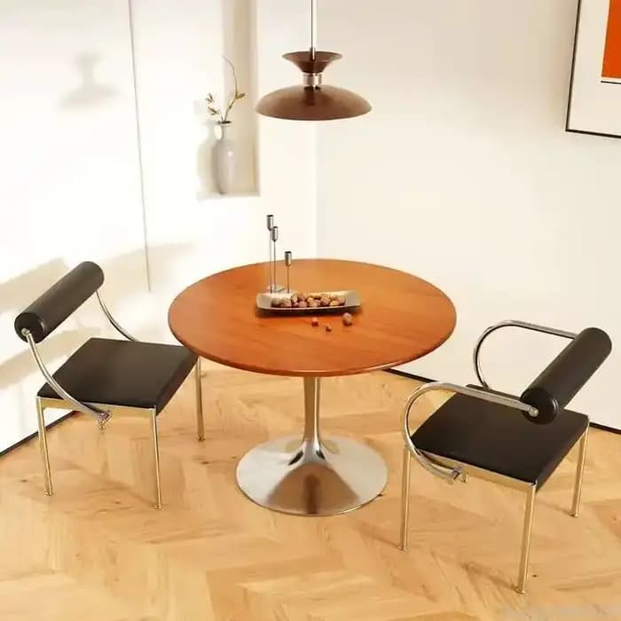 Chaise de salle à manger design style vintage en acier inoxydable, chaise de bureau, de chambre ou d