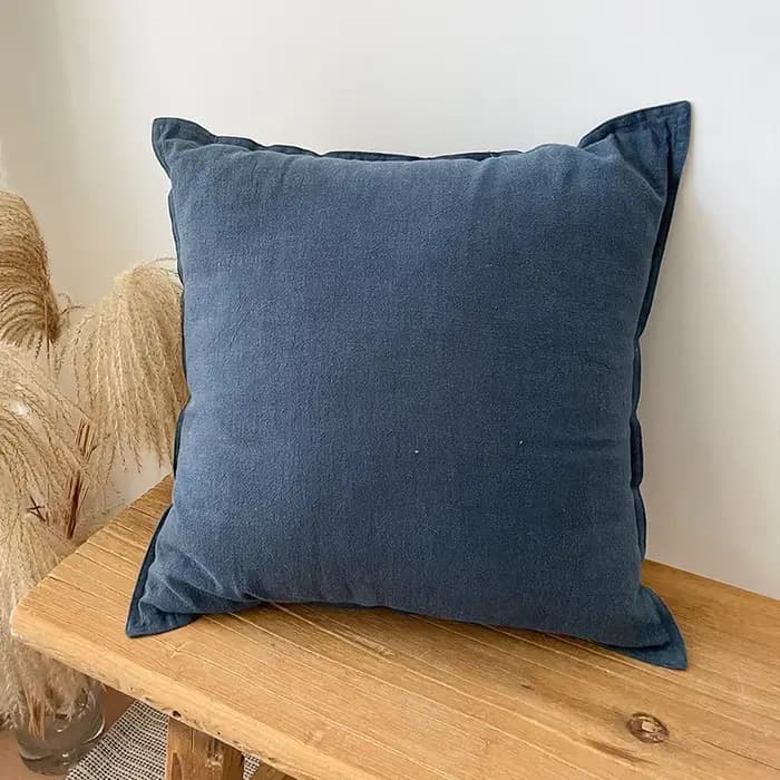 Housse de coussin de canapé en coton et lin