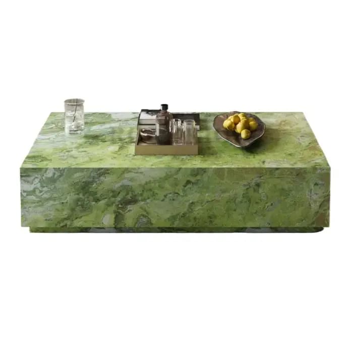 Table basse en marbre, plateau en pierre luxueuse