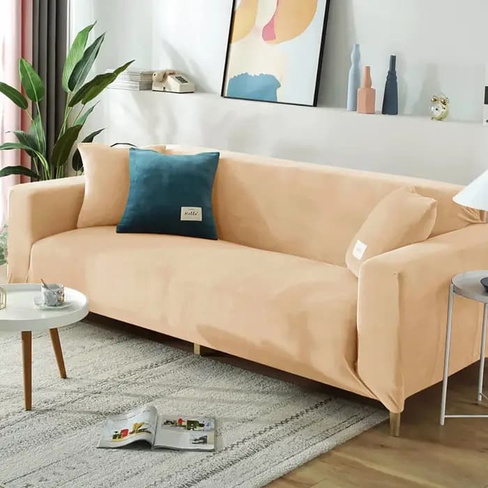 Housse extensible pour canapé et fauteuil 1/2/3/4 places, pour salon, en Spandex, en velours, en cou