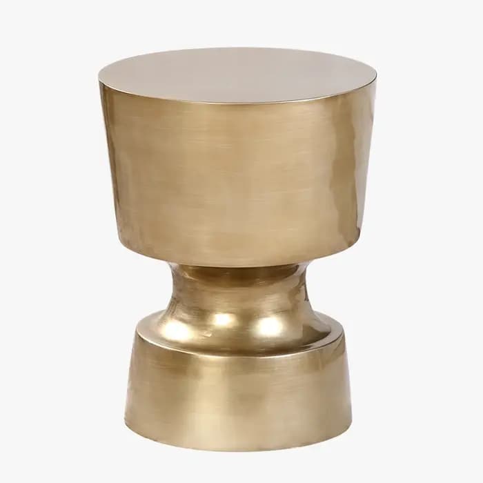 Table basse d'angle contemporaine nordique, console en laiton brossé, table d'appoint de luxe