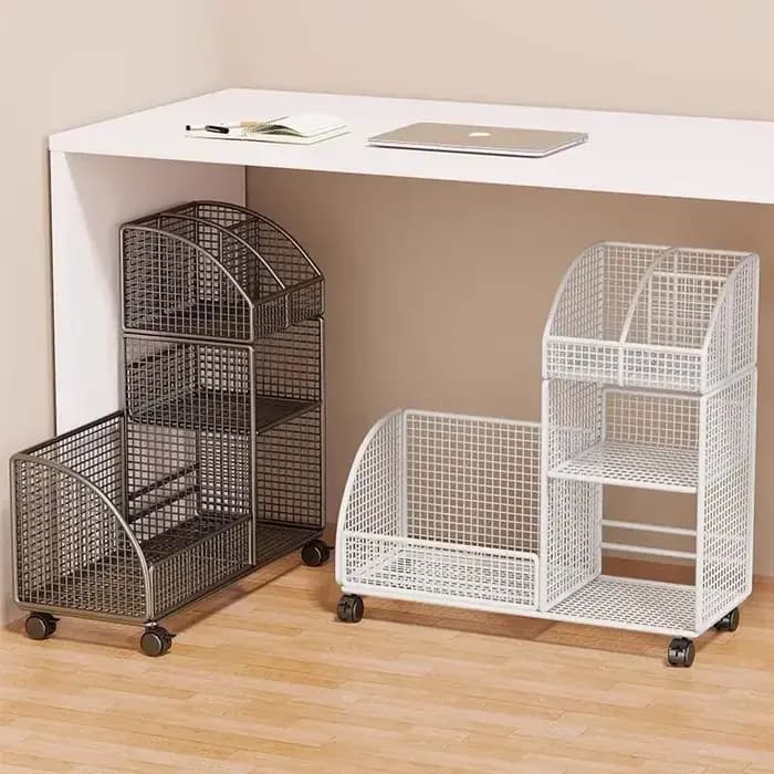 Bibliothèque de rangement multicouche, support de rangement de documents et de livres de bureau Mobile, grande bibliothèque de rangement latérale de bureau