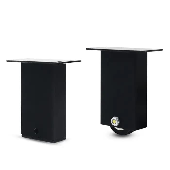 Pieds de meubles en acier 10CM avec roulettes, 4 pièces, pieds mobiles pour canapé, meuble TV, Table