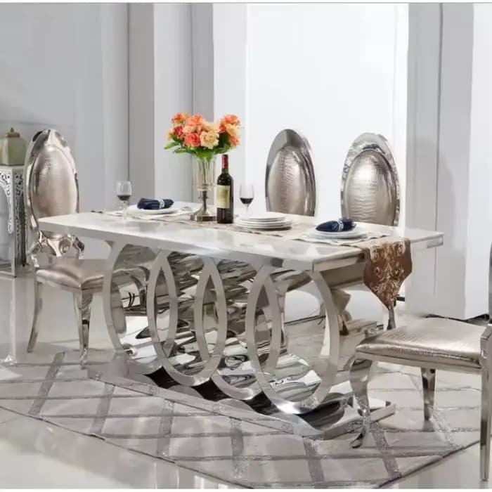 Ensemble de table à manger rectangulaire en marbre de luxe moderne haut de gamme pour hôtels et restaurants, mobilier élégant pour salle à manger