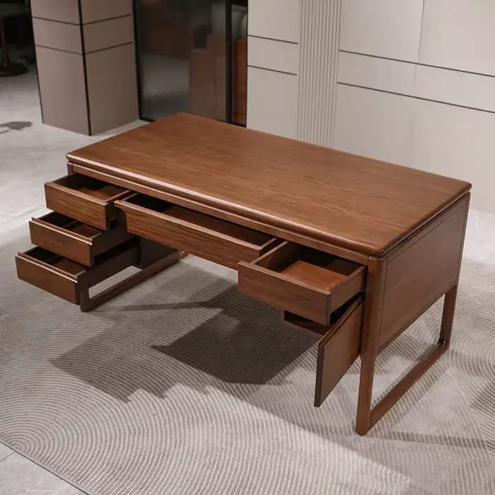 Table de bureau informatique avec tiroirs