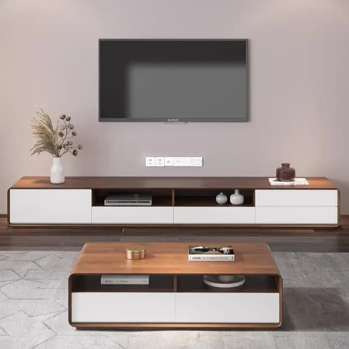 Meuble Tv marron en bois massif